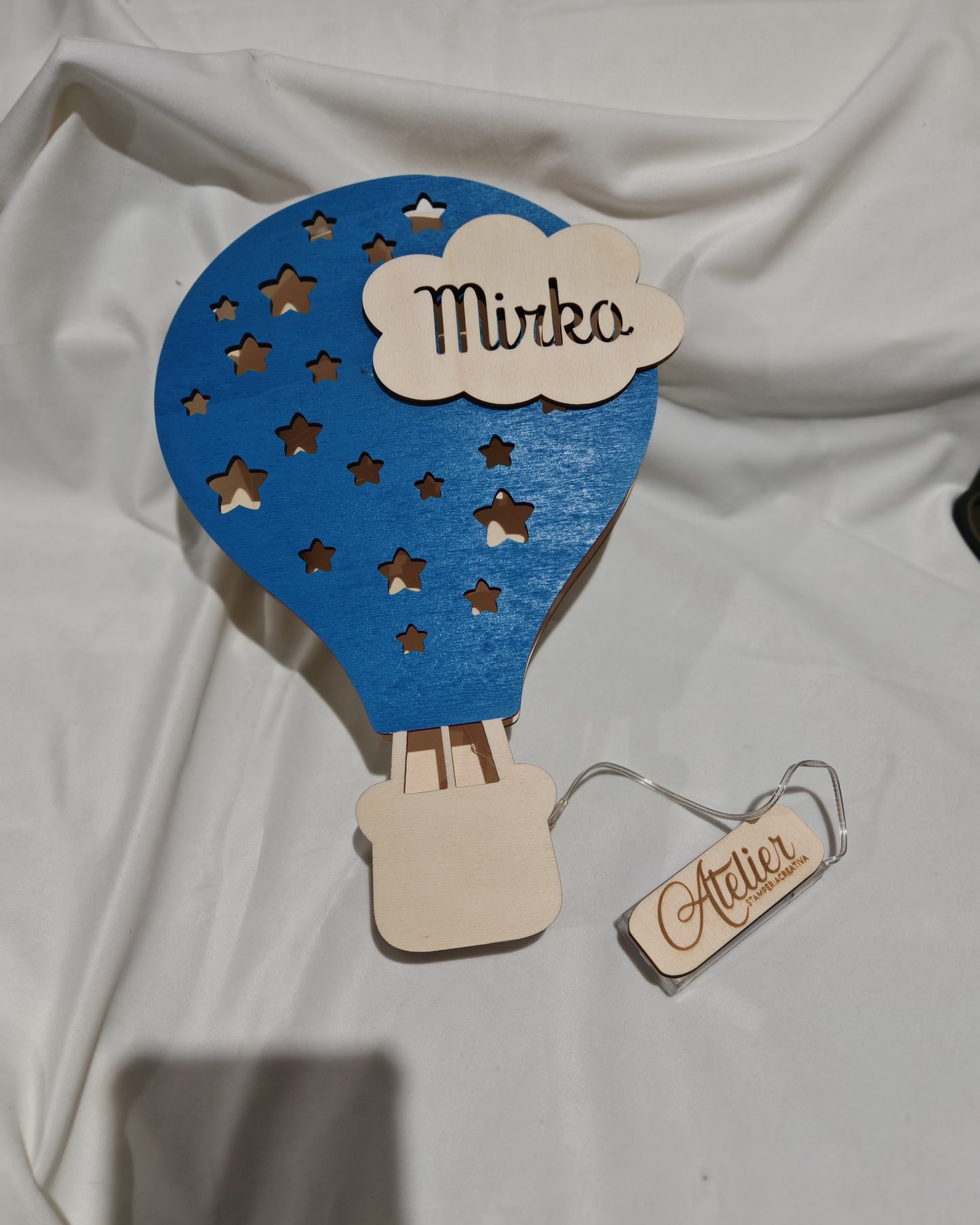 Lampada in legno MONGOLFIERA