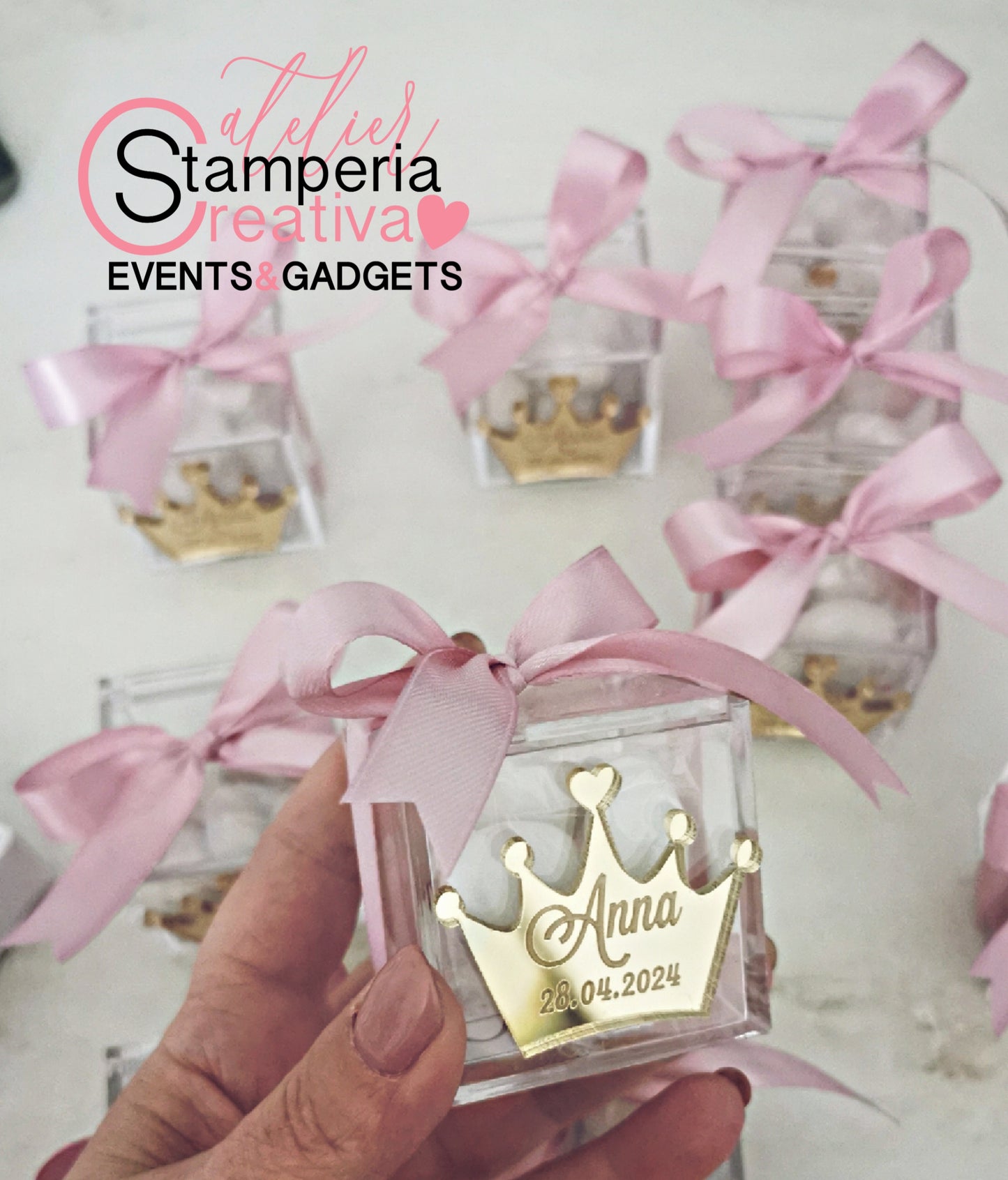 Portaconfetti in acrilico personalizzati