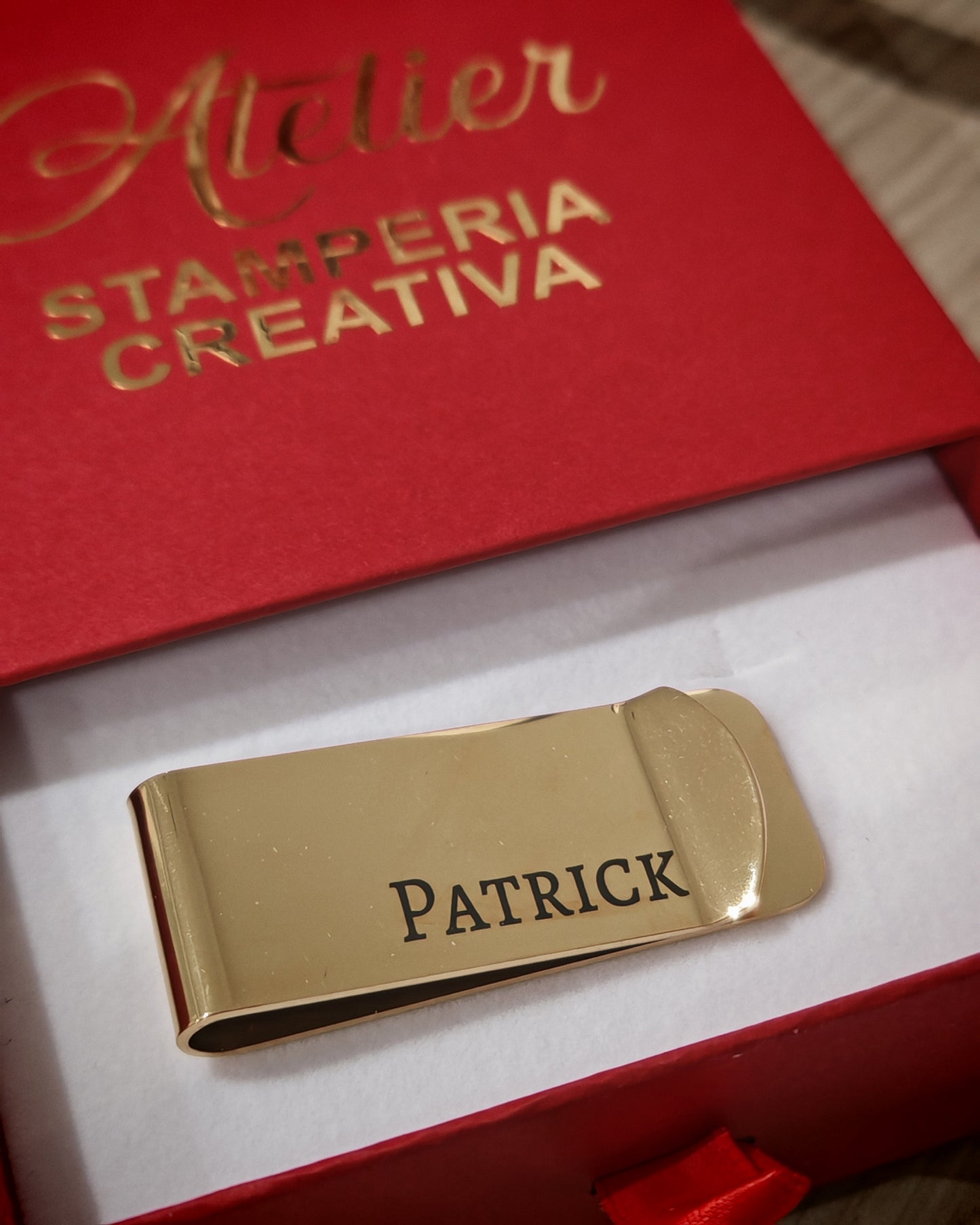 FERMA SOLDI CON INCISIONE PERSONALIZZATA