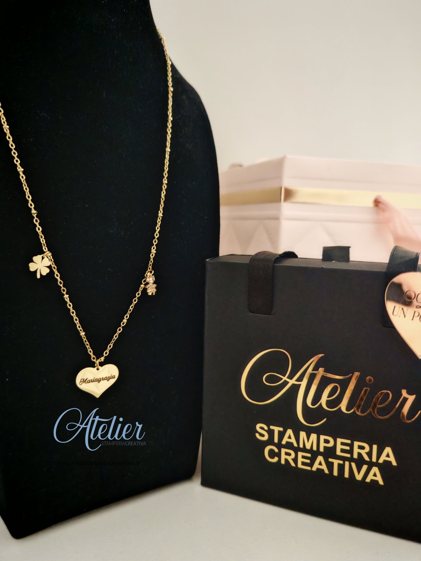 Collana charms con cuore