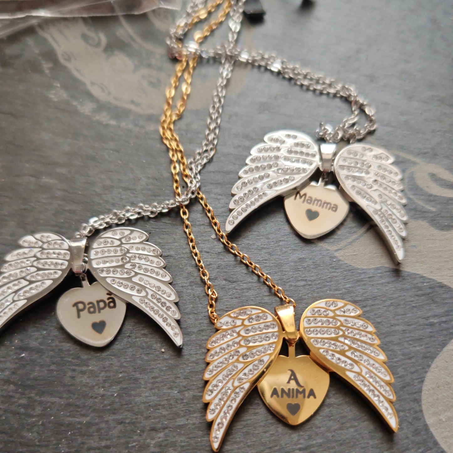 Collana con ciondolo personalizzato "ANGELO MIO"