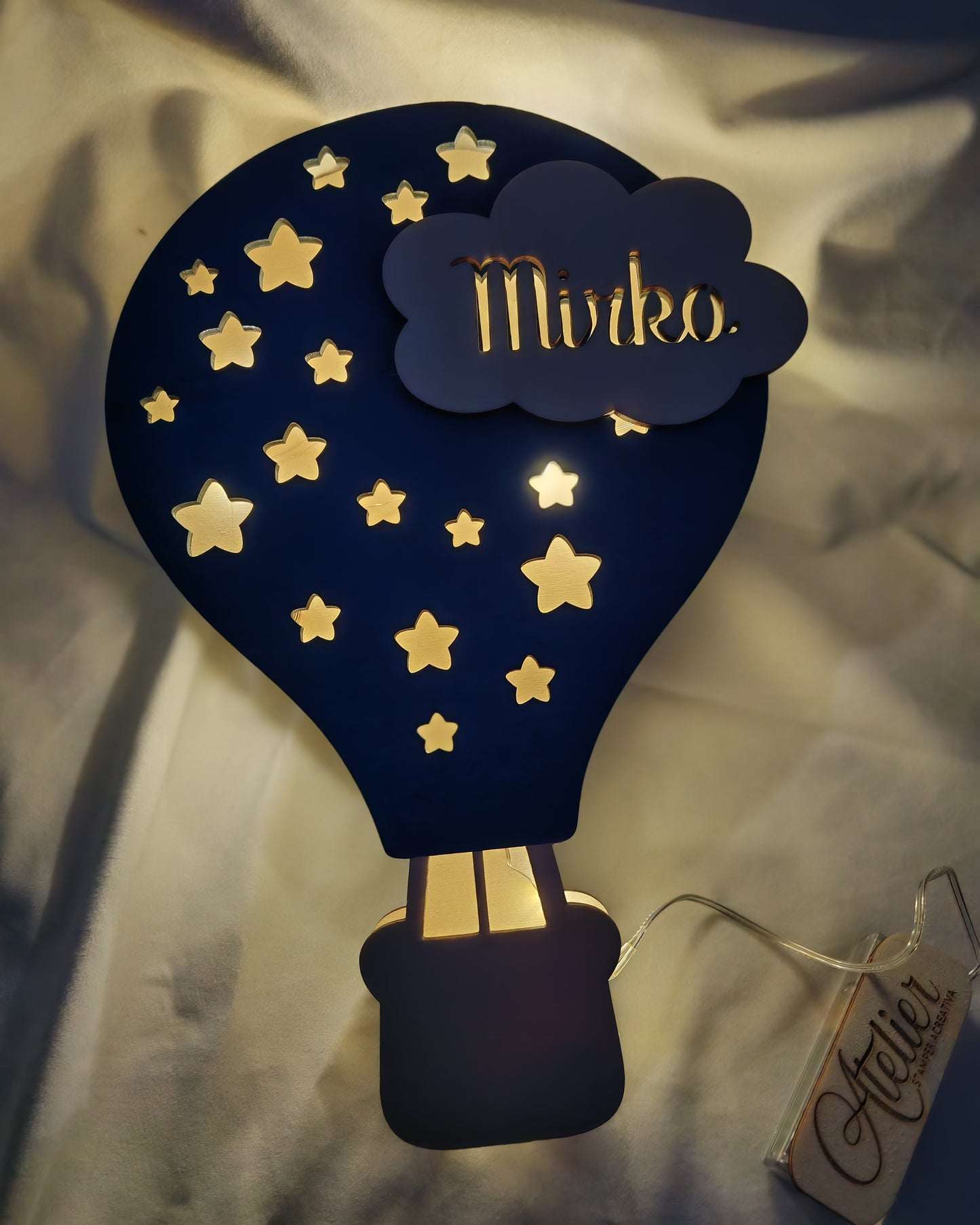 Lampada in legno MONGOLFIERA