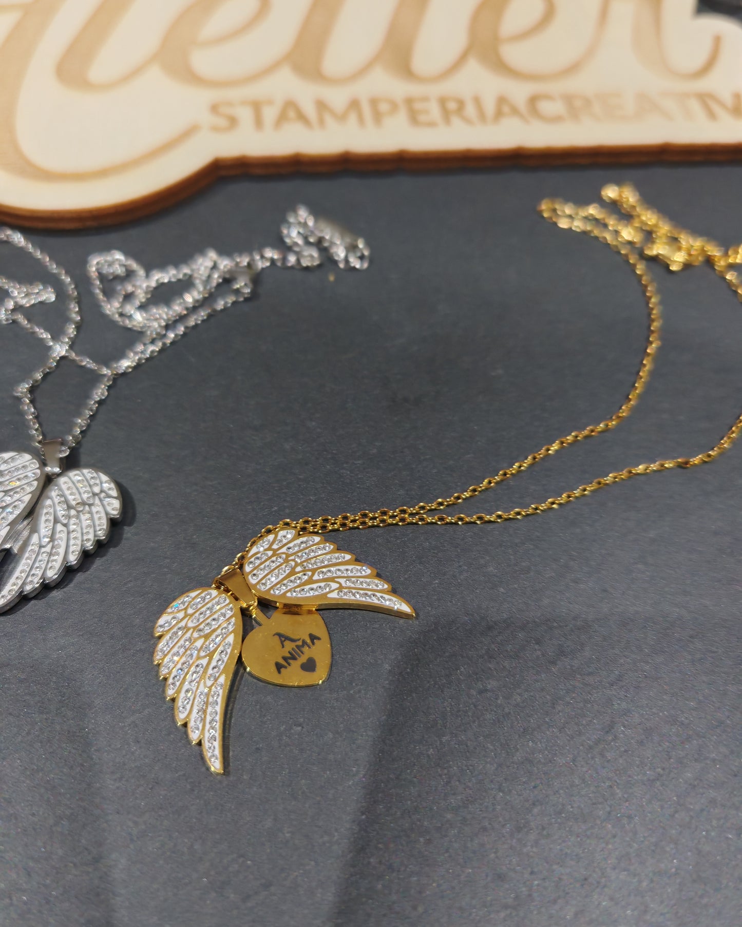 Collana con ciondolo personalizzato "ANGELO MIO"