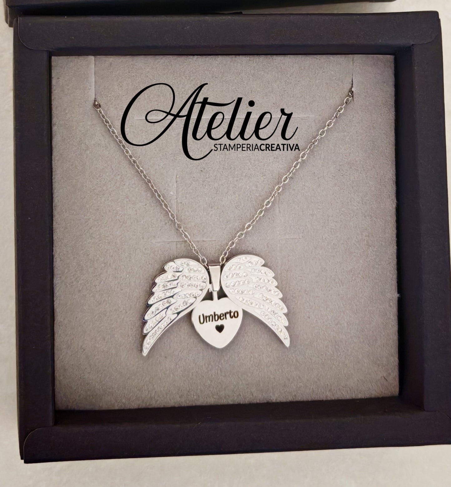 Collana con ciondolo personalizzato "ANGELO MIO"