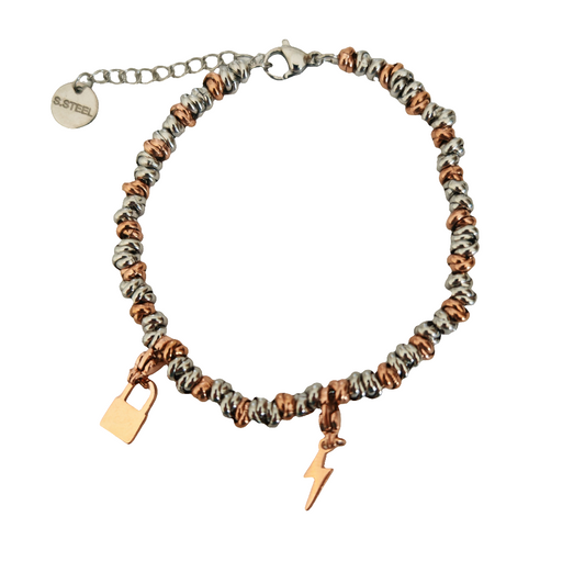 Bracciale nodini bicolore