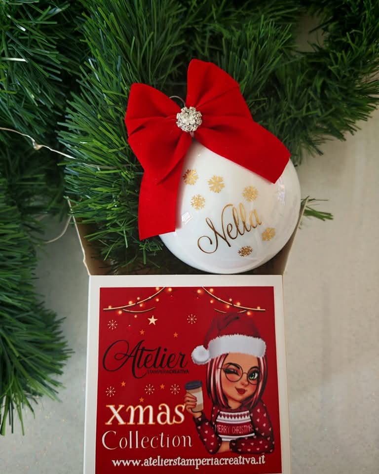PALLINA IN VETRO PERSONALIZZATA 8 CM