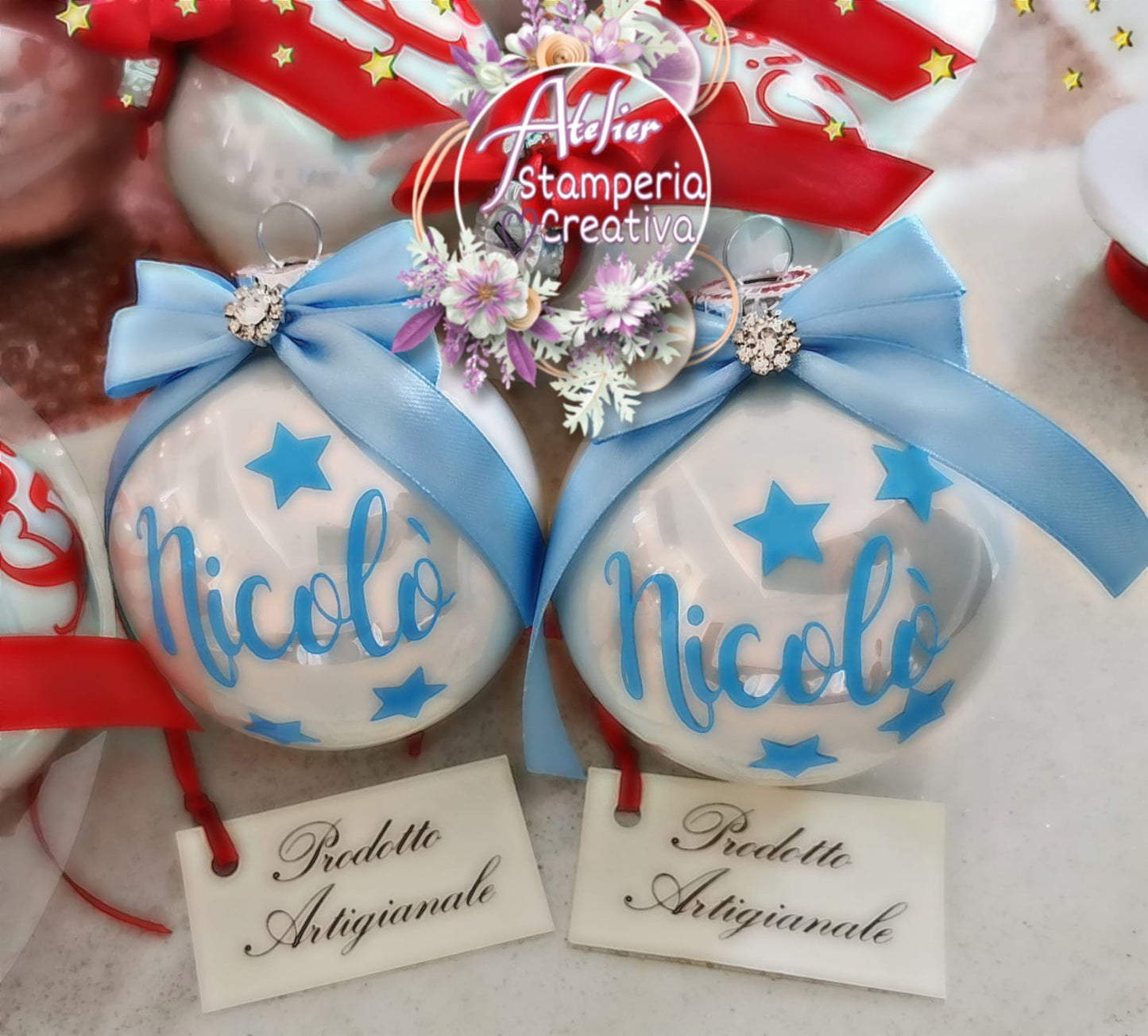 PALLINA IN VETRO PERSONALIZZATA 8 CM